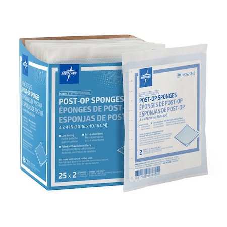 Medline Sterile Post-Op Gauze Sponge, 4in x 4in, 1200PK NON21442