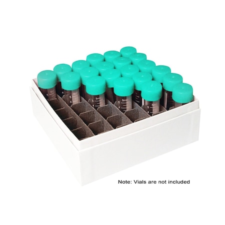 Rpi Cardboard Storage Box Set with 36 Cell Partition, holds 5ml cryo vial, 2 inches high 181046