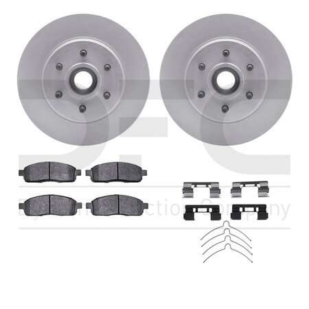 Dynamic Friction Co DFC GEOSPEC Coated Rotor- Heavy Duty Brake Pad includes Hardware 4412-54046