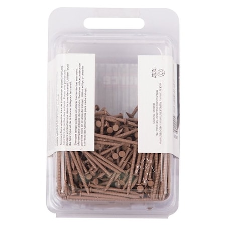 Prosource Panel Nail, 16D, 1 in L, Steel, Painted, Flat Head, Ring Shank, Brown, 171 lb NTP-072-PS