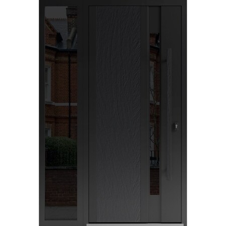 Vdomdoors Steel Door Dekton 0163 Ardesia Nero Side Exterior Window Sidelite Entry Door Painted W36+16xH80 Lef DEKTON0163EXD-ARD-W36+16xH80-LH-I