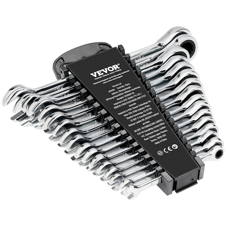 Vevor Combination Wrench Set 16-Piece Metric 8 mm to 24 mm with Organizer Rack, 16PK J0016H