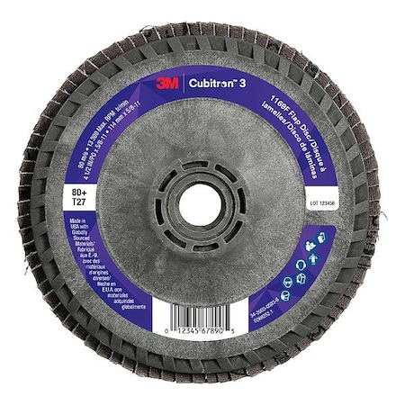 3M Cubitron Abrasive Flap Disc, Coated, Polyester, PK10 7100380300