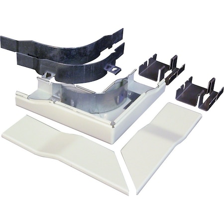 Legrand Flat Elbow Raceway, 2400D Series, 2 Channel, 1.90 in W, 0.87 in H, 5-1/2 in L, Ivory V2411DFO