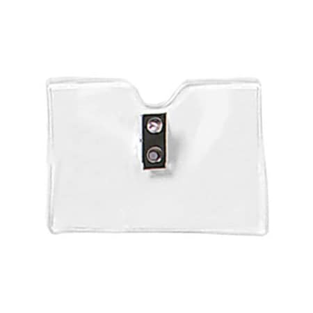 Brady Horizontal Top-Load Badge Holder - 2.56" x 3.75" - Vinyl - 100 Pack - Clear 1810-1000