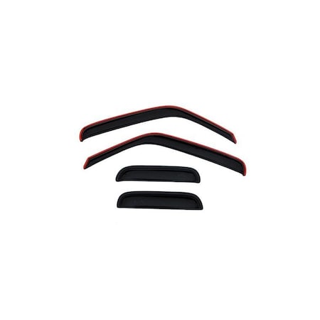 Ventshade Rainguards, Aerodynamic Design, Tape-On, Smoke, Acrylic, Set Of 4 94423