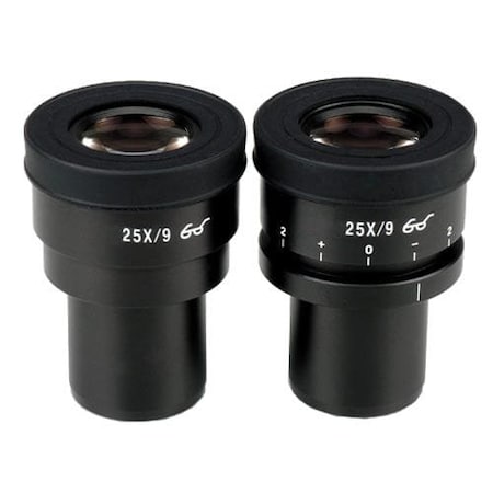 Amscope Pair of Extreme Widefield 25X Eyepieces (30mm) with One Focusable EP25X30F