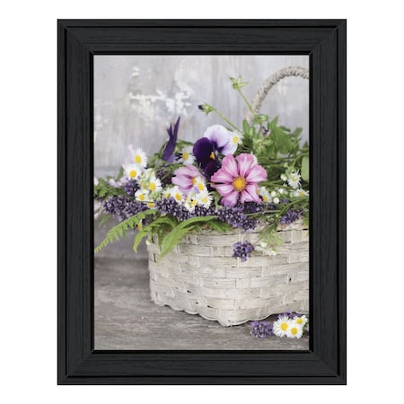 Homeroots Fresh Garden Basket Black Framed Print Wall Art 530170