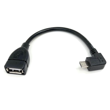 Micro Connectors 6 in. USB A-Female to USB Micro B-Male 2.0 Adapter - OTG, Black E07-171-OTG