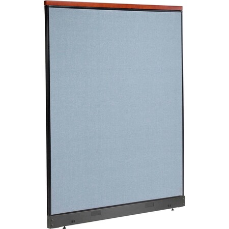 Global Industrial Interion Deluxe Non-Electric Office Partition Panel with Raceway, 60-1/4"W x 101-1/2"H, Blue 695790DNBL