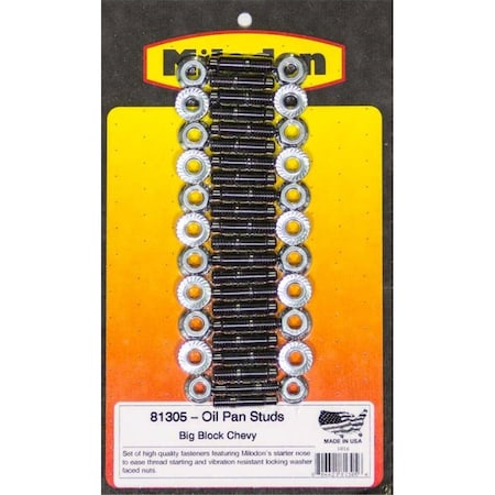 Milodon 81305 Oil Pan Stud Hex Nuts Steel Black Oxide - Big Block Chevy MIL81305