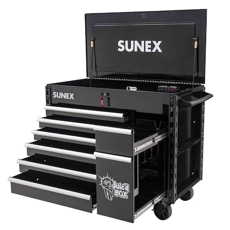 Sunex Tools Juic'D Box 50 in 7 Drawer Powered Cart - 8065PCBK