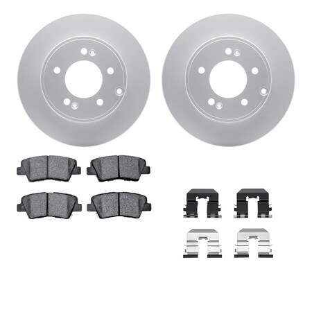 Dynamic Friction Co DFC GEOSPEC Coated Rotors with 5000 Brake Pads - Ceramic and Hardware 4512-03128