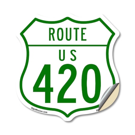 Signmission Route Marker Shield Sign Us 420, 12 Inch X 12 Inch, Vinyl Decal SHI-D-12-477