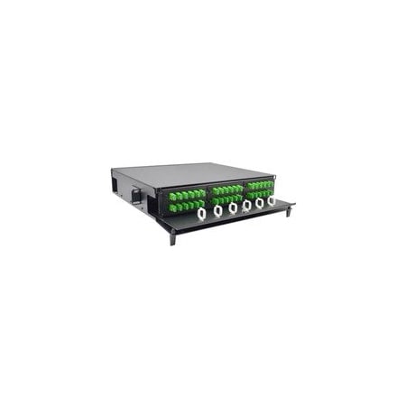 Cable Wholesale 2U Fiber Optic Patch Panel, Capacity 6 LGX Adapter Plates / Cassettes / Modules, Unloaded, 68F1-20610