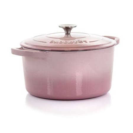 Crock-Pot Artisan 2 Piece 7 Quarts Enamled Cast Iron Dutch Oven in Blush Pink 124968.02