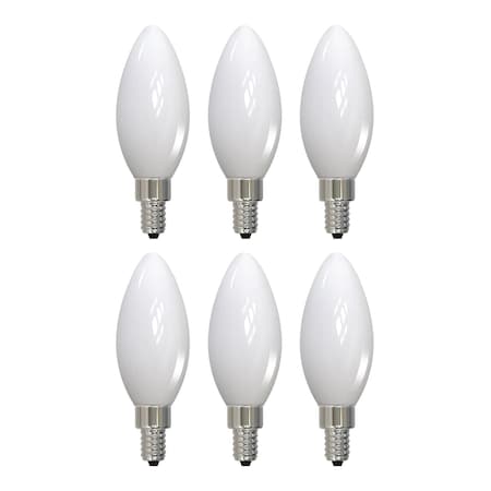 Bulbrite 40-Watt Dimmable (E12) Candelabra Screw Base Milky Filament B11 LED Light Bulb, 3000K, 4PK 862689