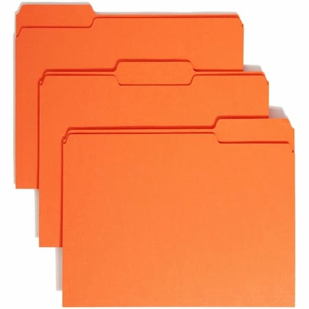 Smead Smead File Folders, 1/3 Cut Top Tab, Letter, Orange, 100/Box 12543