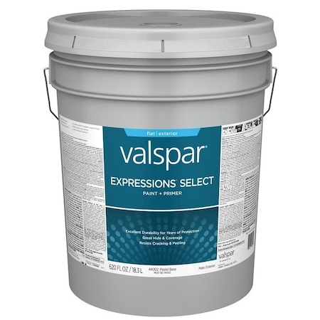 Valspar Expressions Select 4400 Latex Paint, Acrylic Base, Flat, Pastel Base, 5 gal 028.0044002.008