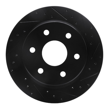 Dynamic Friction Co DFC Brake Rotor - Drilled and Slotted - Black 633-48041R