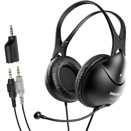 Signify SHM1900 Wired Over-Ear Pc Headset with Microphone, 2 to 1 adapter SHM1900/00