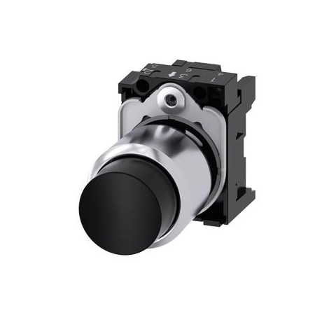 Siemens Pushbutton, compact, with extended stroke 12 mm, 22 mm, round 3SU1250-0FB10-0AA0