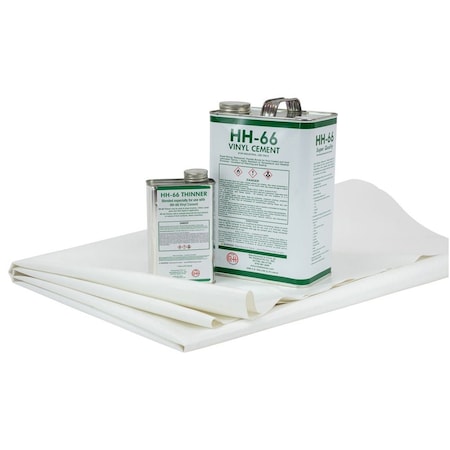 Mytee Products 18oz Vinyl Tarp Repair Kit, 18oz White Tarp Patch with Vinyl Cement and Thinner TRK-Pro-White