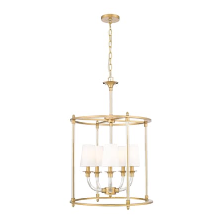Z-Lite Katerina 5 Light Chandelier, Rubbed Brass, 20 In W x 31.5 In H 1950-5C-RB