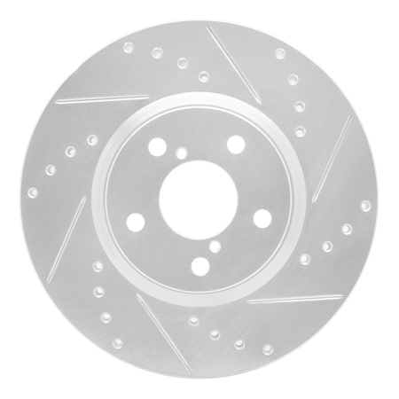 Dynamic Friction Co DFC Brake Rotor - Drilled and Slotted - Silver 631-13039R