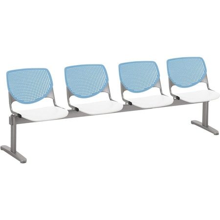 Kfi Kool Beam Seat Beam Seating, Blue Back, 95 in W 22" L 31" H, Polypropylene Seat 2300BEAM4-BP35-SP08