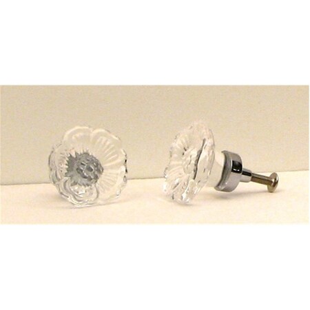 Fixturesfirst Clear Rose Cut Crystal Cupboard Knob - Silver FI1803107