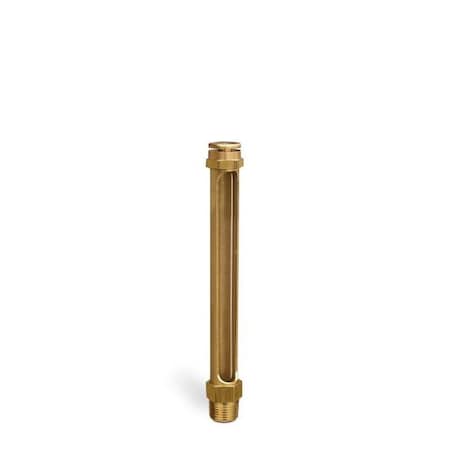 Oil-Rite Vented Straight Brass Gauge - 4 17/32in., 6in., 3/8in. Male NPT, 1/2in. dia B1144-24