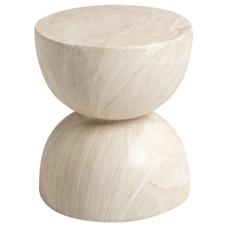 Leisuremod Sage Fiberstone Side Table, Half-Round Hourglass Design, Weatherproof, Fully Assembled SST16SM
