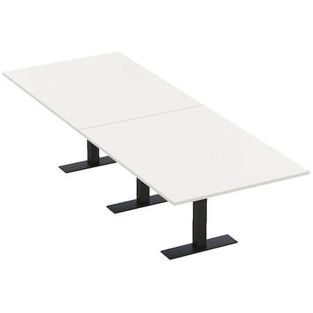 Skutchi Designs 12ft Rectangular Conference Table With Power | Harmony Series | 12 Person Meeting Room Table HAR-REC-48x144-T.BK-W960-NA
