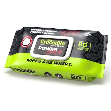 Power Scrub 10in x 15in Crocodile Cloth White Huge Cloths, 80PK 6500-080