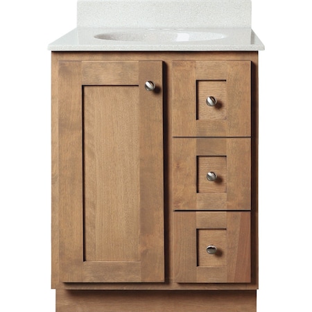 Bertch Storage Solutions 24''x34-1/2'' Hx21''D Driftwood Vanity Base without Top 2 Door/1 Drawer ST-B-DW-VSS24RT