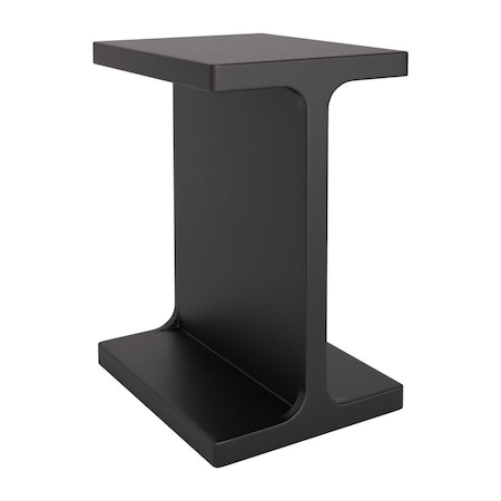 Homeroots 20" Black Solid Wood Pedestal End Table 556520