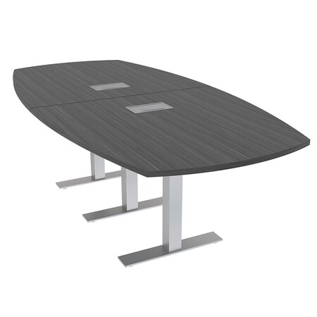 Skutchi Designs Arc Boat Conference Table With Power, 48 in W, 96 in L HAR-ABOT-48X96-T-WA7949-ESIL