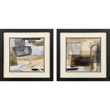 Homeroots Set Of Two Abstract Expressions Brown Framed Wall Art, 2PK 606708