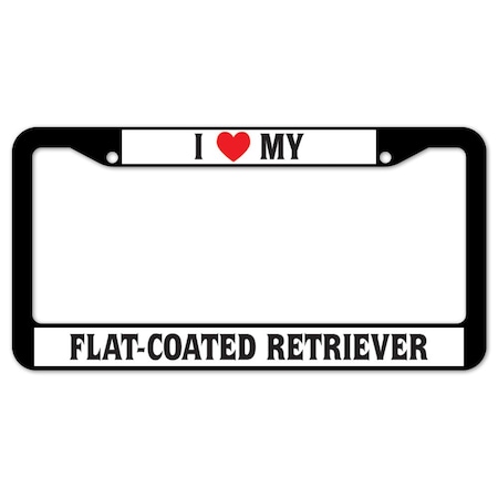 Signmission I Love My Flat-coated Retriever, License Plate Cover D-LPF-02-100