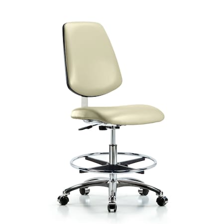 Blue Ridge Ergonomics Clean Room Chair 22" to 29" Height, Vinyl, Adobe White BR-CLR-VMBCH-MB-CR-CF-CC-8501