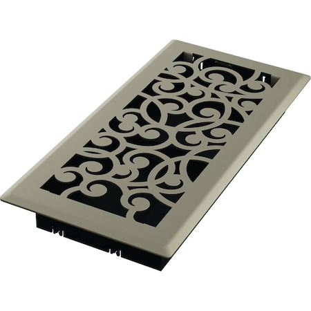 Imperial Wonderland 4'' x 10'' Satin Nickel Steel Floor Register RG3454