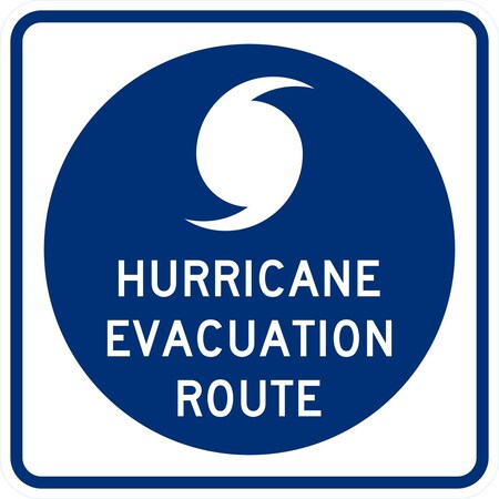 Hurricane Evacuation Route, 24x24, High Intensity Prismatic, Blue