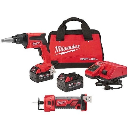 Milwaukee Tool M18 FUEL Screw Gun Kit + M18 CutOut Tool 2866-22, 2627-20