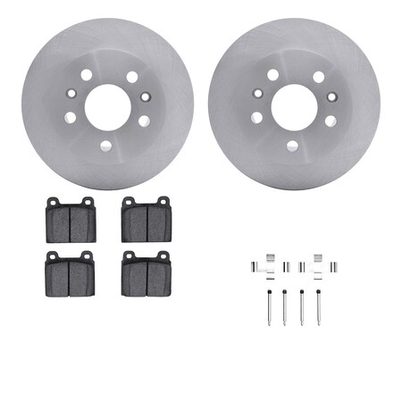 Dynamic Friction Co DFC Brake Rotor with 5000 Brake Pads and Hardware Kit 6512-74392