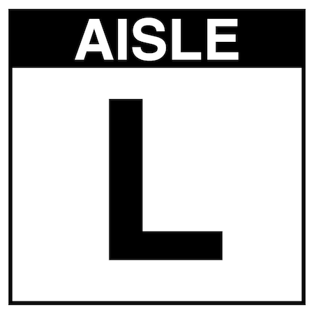 5S Supplies Warehouse Aisle L Sign - 16in x 16in - SINGLE - BRKT - PVC AISLE-L-16X16-SINGLE-BRKT