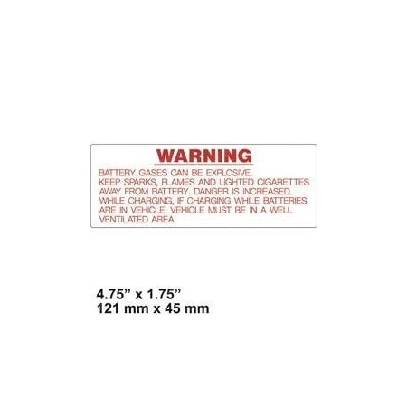 Taylor-Dunn REPLACEMENT DECAL BATTERY WARNING 94-313-00