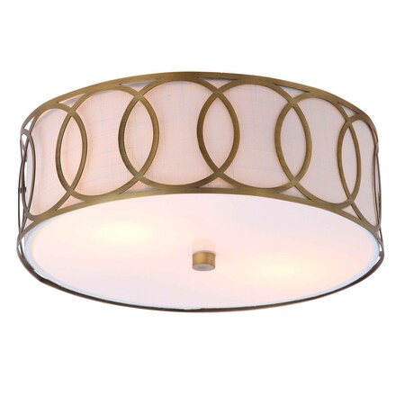 Jonathan Y Aria 2-Light 12.25" Metal LED Flush Mount, Brass Gold JYL3502A