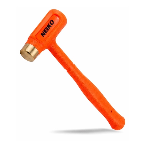 Neiko Dead Blow Hammer With Brass Cap, 1.5 Pounds, Neon Orange Deadblow Hammers, Mallet 02871A