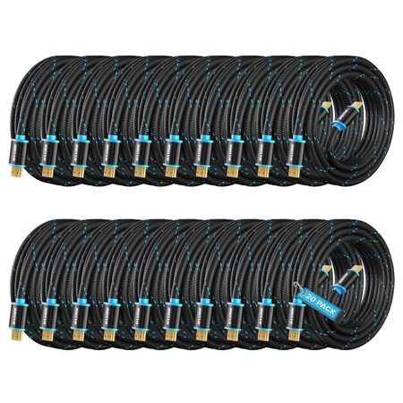 Maximm 12ft 4K 60Hz 18Gbps HDMI 2.0 Braided Cable, 20PK HD2-12ft-20PK